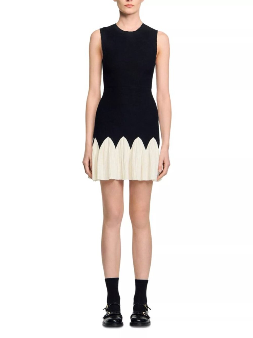Sandro Two Tone Knit Mini Dress
